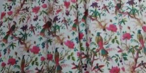 Stylish Bird Printed Cotton Curtain