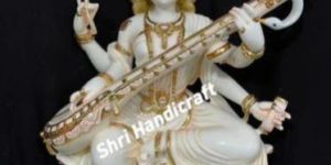 24 Inch Marble Saraswati Maa Statue
