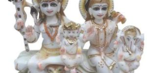 9 Inch Marble Shiv Parivar Statue