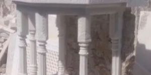 White Carved Marble Gumbad