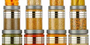 12 Pcs Silver Line Plastic Container Set