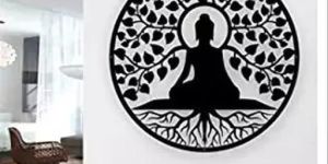 Black Wooden Buddha Wall Art