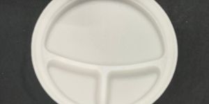 3 Compartment Biodegradable Bagasse Disposable Plate