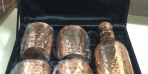 Copper Bottle with Glass Set
