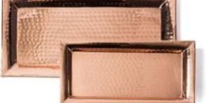 Copper Hammered Tray Set