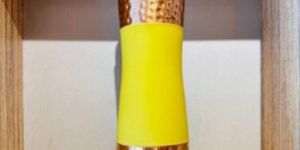 Silk Hammered Yellow Copper Bottle