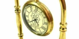 Brass Hanging Clock with Compass