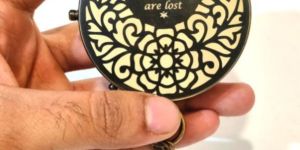 Personalized Brass Floral Laser Cutting Pocket Compass - Nautical Elegance by Alvi and Co.