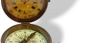 Alvi and Co Handmade Brass Clock Compass Tabletop