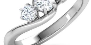 Solitaire Silver Diamond Ring
