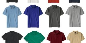 Plain Pure Cotton Pique (Matty, Airtex) Polo Neck T-Shirts