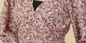 Blush and Black Smoked Printed Mini Dress