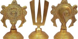 Brass Shankh Chakra Namah Statue
