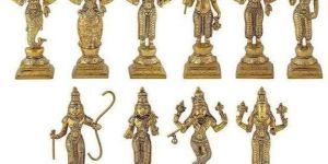 Vishnu Dasavatharam Brass Statue Set
