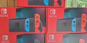 neon blue red joy-con nintendo switch 32gb console