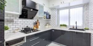 Modern L Shape Wooden Modular Kitchen