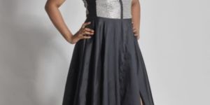 Full Flared Silk Gown