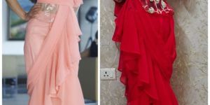 Georgette Ruffle Saree