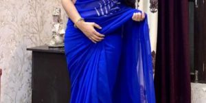 Hand Painted Saree with Banarsee Blouse