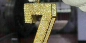 Lucky Number Silver Pendant in American Diamonds