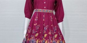 Heavy Rayon Kurti with Embroidered Belt