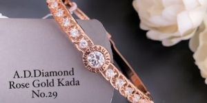 American Diamond Studded Rose Gold Bangle