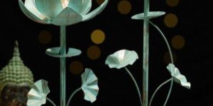 Metal with Glass Candle Stand