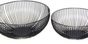 Black Color Set of 2 Iron Wire Basket
