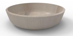 White Acacia Wood Serving Bowl