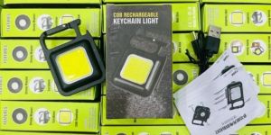 Black Metal Keychain Light