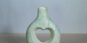Ceramic Heart Ring Flower Vase