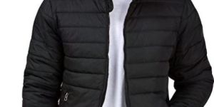 Men Black Quilted Jacket