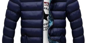 Men Blue Parka Jacket