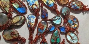 Copper Wire Gemstone Pendant