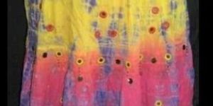 Colored Chikan Work Skirt