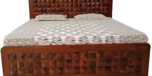 Diamond Solid Wood King Size Bed