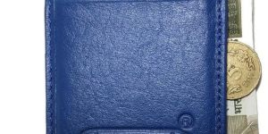 Blue Leather Card Holder