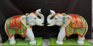 Marble Elephant Statue