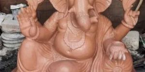 Red Marble Ganesha Statue