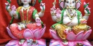 Marble Ganesh Laxmi Statue