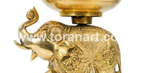 6x6 HATHI Brass Ghungroo Urli Bowl