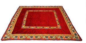 Rajwadi Red Velvet Pooja Carpet