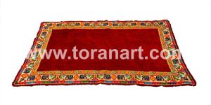 Rajwadi Work Single Bed Maroon Velvet Quilt