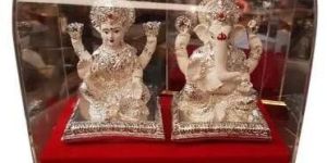 Silver Plated Laxmi Ganesh Statue