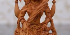 Wooden Saraswati Statue