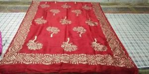 Red Printed Cotton Stole