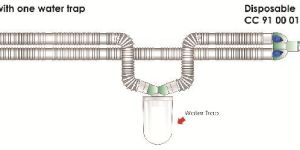 Ventilator Circuit with Single Water Trap