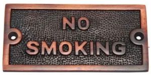 No Smoking Brass Sign