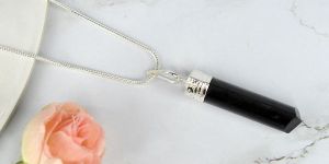 Black Agate Pencil Pendant