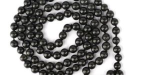 Black Agate Round Bead Mala